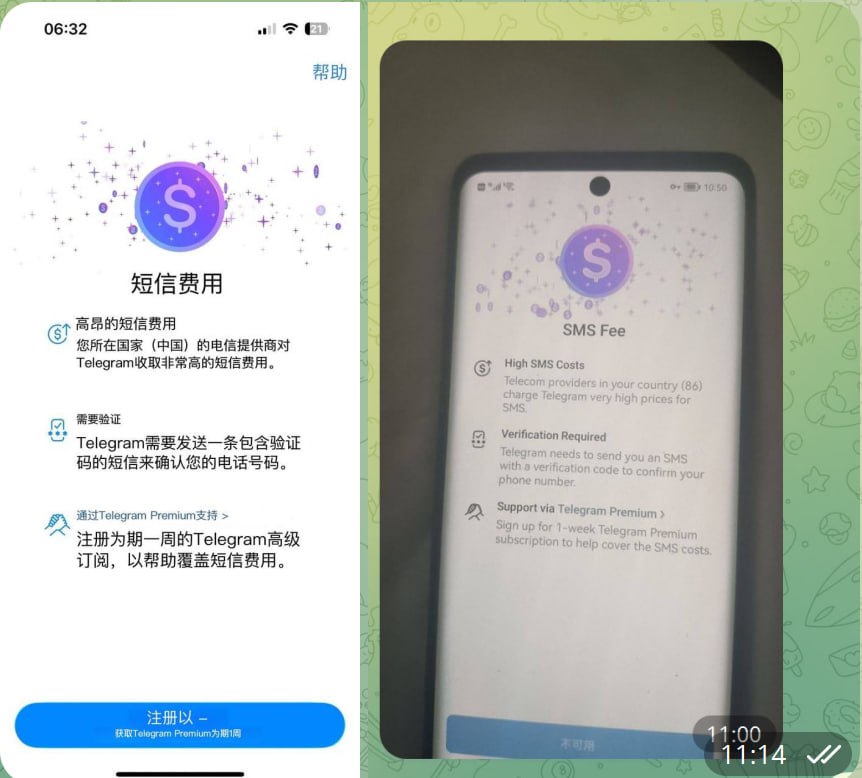 Telegram账号登陆出现SMS Fee短信费用弹窗问题的决绝方案